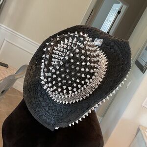 Whittall & Shon black hat with silver spikes